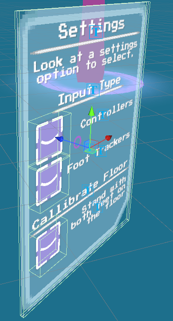 Gaze Menu Colliders