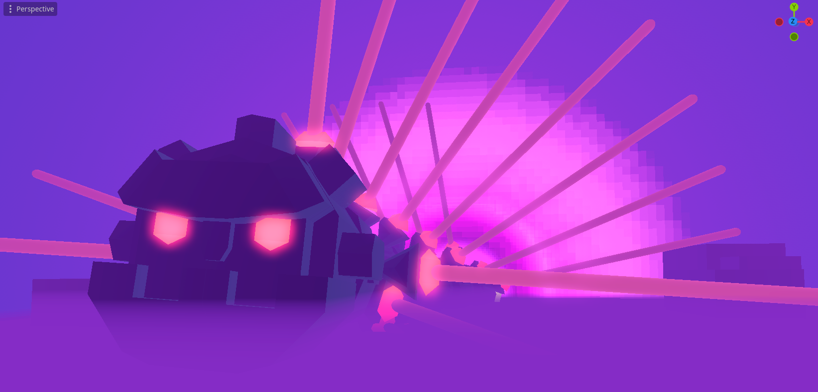 A shot of Jim the worm, the boss in the third stage of the game