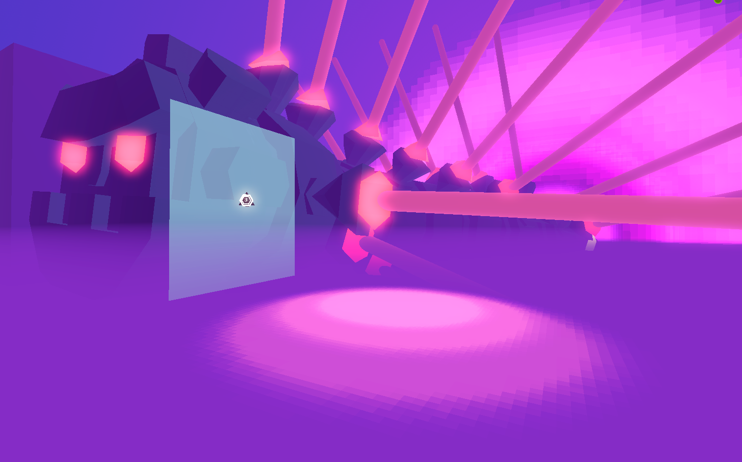 An example of what the ship projection system could look like. The blue area is a plane that the ship's position would be projected onto.